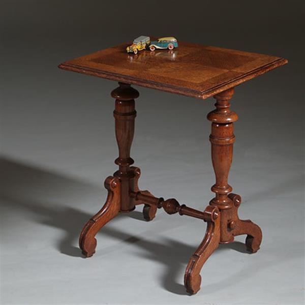 Grote foto eenvoudig eiken bijzettafeltje in mooie oude kleur ca 1885 hollands no262210 antiek en kunst stoelen en banken