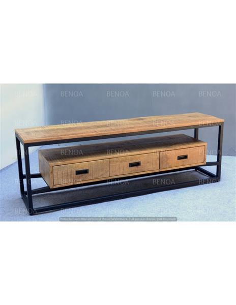 Grote foto tv meubel len 3 lades 150x40x50 cm actie huis en inrichting eettafels