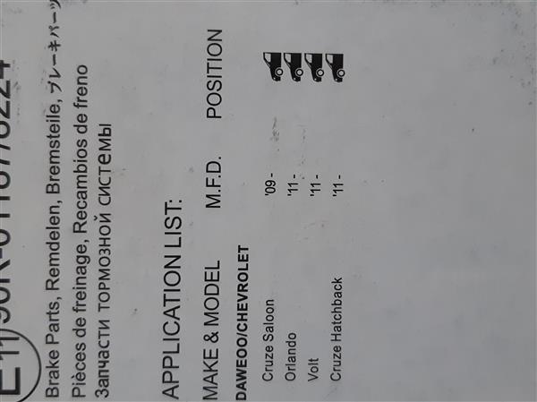 Grote foto remblokken opel zafira astra chevrolet auto onderdelen remdelen