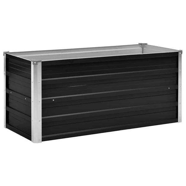 Grote foto vidaxl plantenbak verhoogd 100x40x45 cm gegalvaniseerd staal antraciet tuin en terras overige tuin en terras