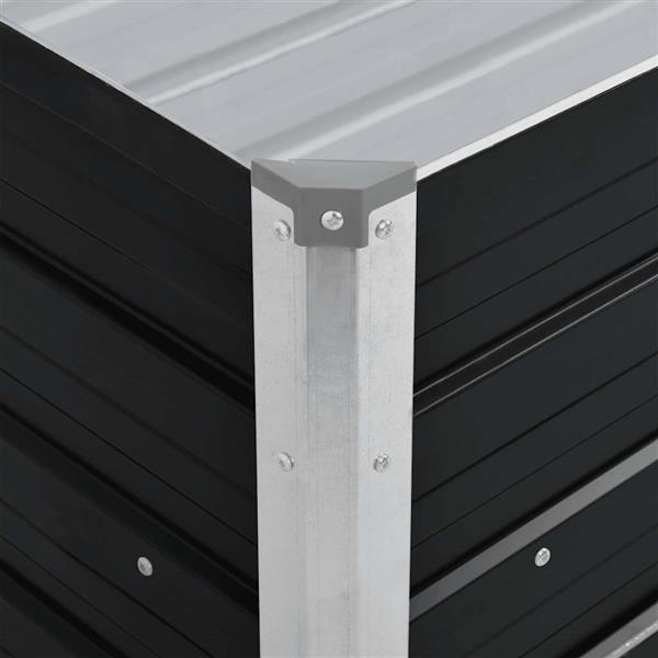 Grote foto vidaxl plantenbak verhoogd 100x40x45 cm gegalvaniseerd staal antraciet tuin en terras overige tuin en terras