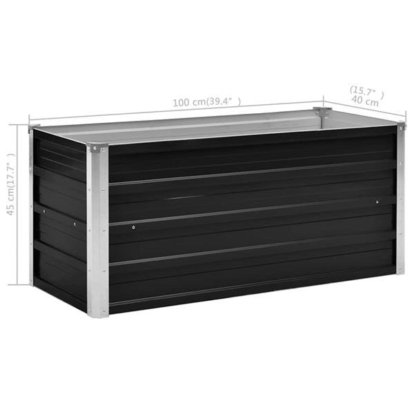 Grote foto vidaxl plantenbak verhoogd 100x40x45 cm gegalvaniseerd staal antraciet tuin en terras overige tuin en terras
