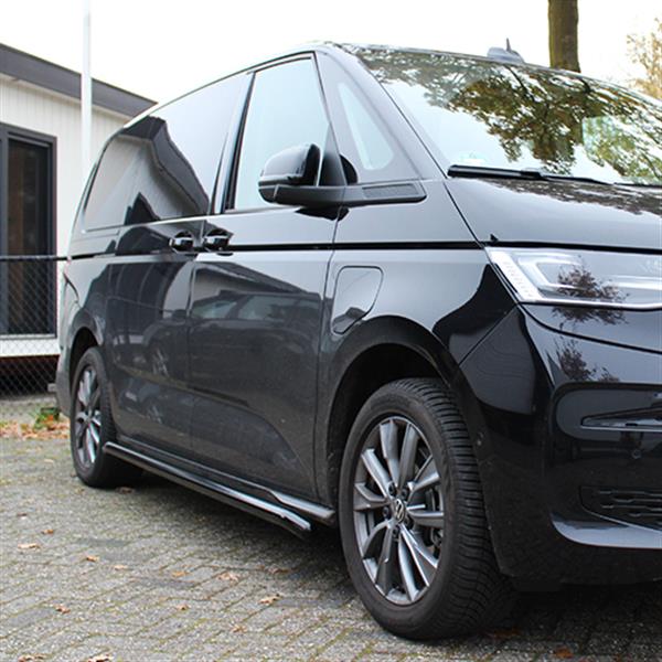 Grote foto sidebars zwart rvs volkswagen multivan t7 2022 auto onderdelen overige auto onderdelen