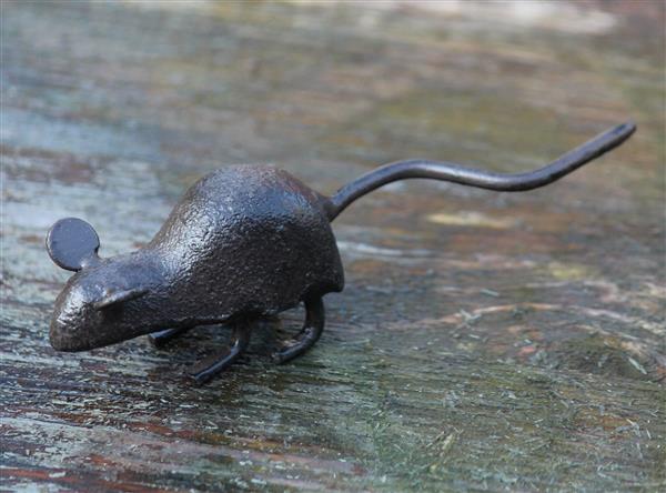 Grote foto muis 10 cm. gietijzer mg110 tuin en terras tuindecoratie