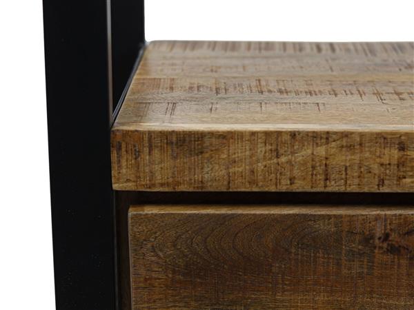 Grote foto boekenkast new delhi 55x35x175 mangohout metaal huis en inrichting eettafels