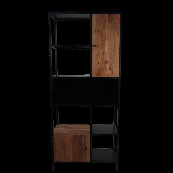 Grote foto boekenkast manchester 80x35x185 cm acaciahout huis en inrichting eettafels