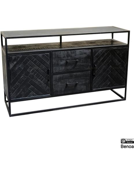 Grote foto dressoir jax black edition 150x45x90 cm zwart visgraat huis en inrichting eettafels