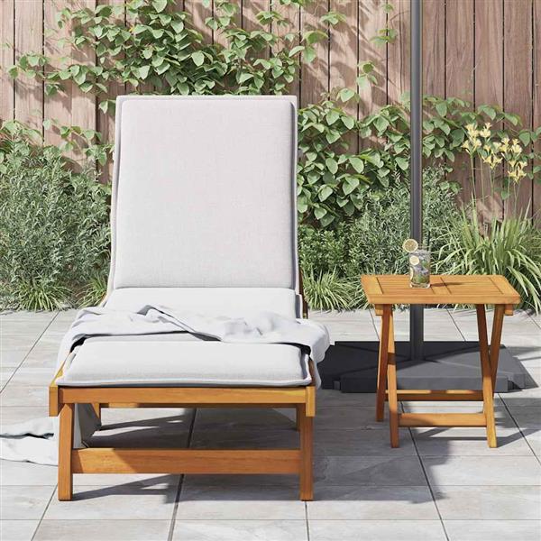 Grote foto vidaxl ligbed met tafeltje massief acaciahout tuin en terras tuinmeubelen