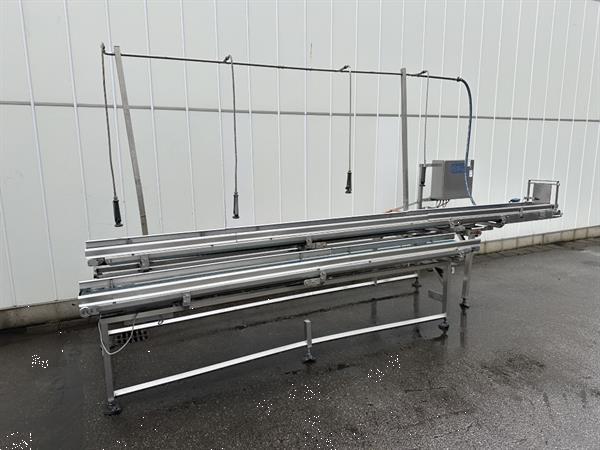 Grote foto seda dubbele transportband voor het spoelen van pompoenen en kisten met bladgroenten agrarisch tuinbouw