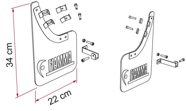 Grote foto fiamma mud flap front 06606 01 caravans en kamperen caravan accessoires