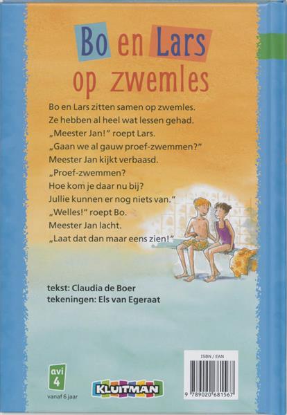 Grote foto bo en lars op zwemles klavertje twee serie boeken jeugd 13 jaar en ouder