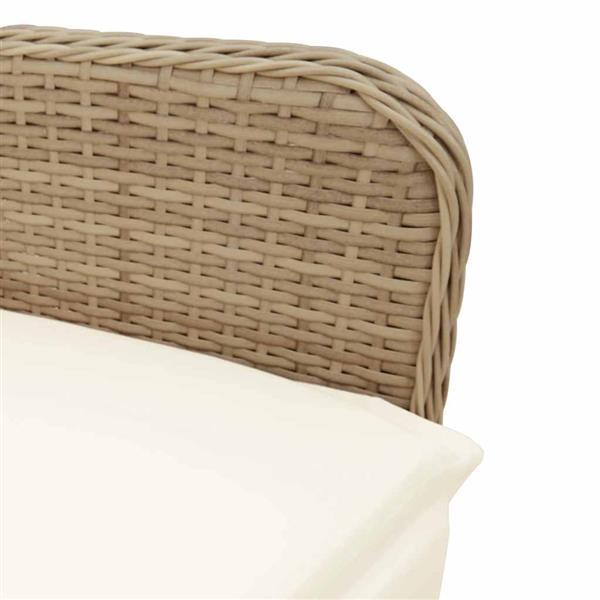 Grote foto vidaxl 3 delige bistroset met kussens poly rattan bruin tuin en terras tuinmeubelen