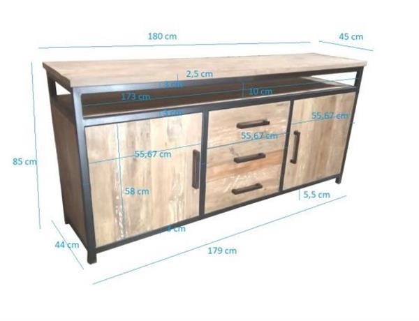 Grote foto dressoir montreal 180x45x85 cm huis en inrichting eettafels