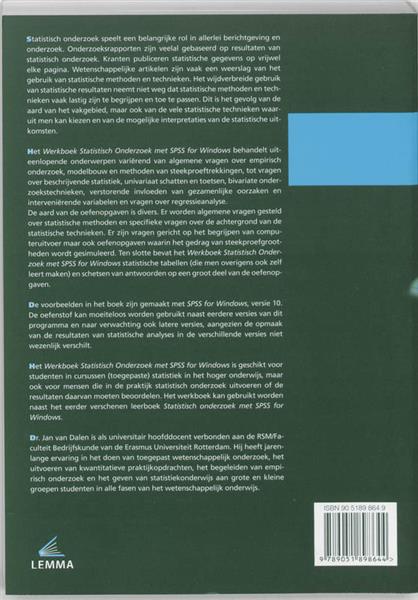 Grote foto statistisch onderzoek met spss for windows werkboek boeken wetenschap