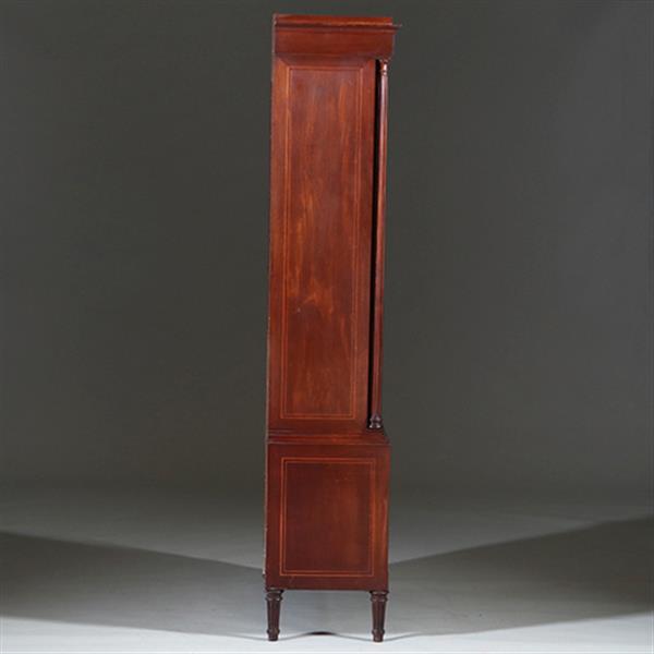 Grote foto franse vitrine met lade en gesloten deurtje prachtig ingelegd verstelbare planken ca. 1875 no.27011 antiek en kunst stoelen en banken
