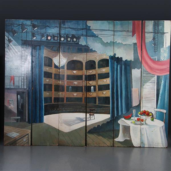 Grote foto rotterdamse geschiedenis reusachtig schilderij periact 6 delen 3 voorstellingen . geschilderd in 1 antiek en kunst overige in antiek gebruiksvoorwerpen