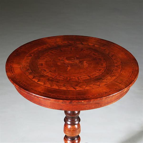 Grote foto sorrento bijzettafel lampetafel ca 1875 rijk ingelegd in het centrum vogels no.270155 antiek en kunst stoelen en banken