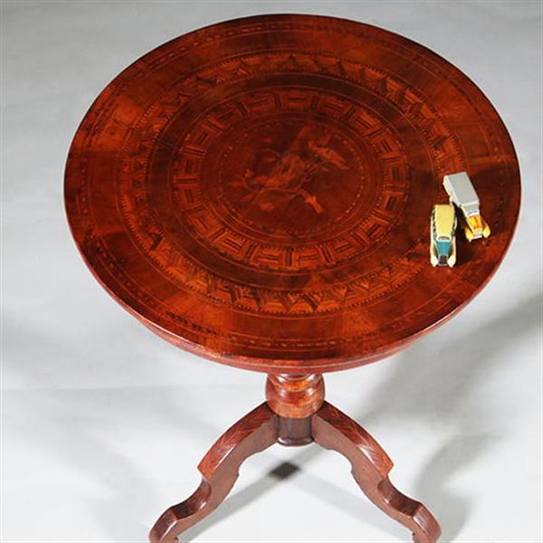 Grote foto sorrento bijzettafel lampetafel ca 1875 rijk ingelegd in het centrum vogels no.270155 antiek en kunst stoelen en banken