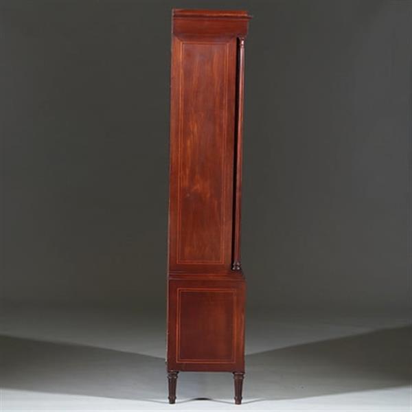 Grote foto franse vitrine met lade en gesloten deurtje prachtig ingelegd verstelbare planken ca. 1875 no.27011 antiek en kunst stoelen en banken