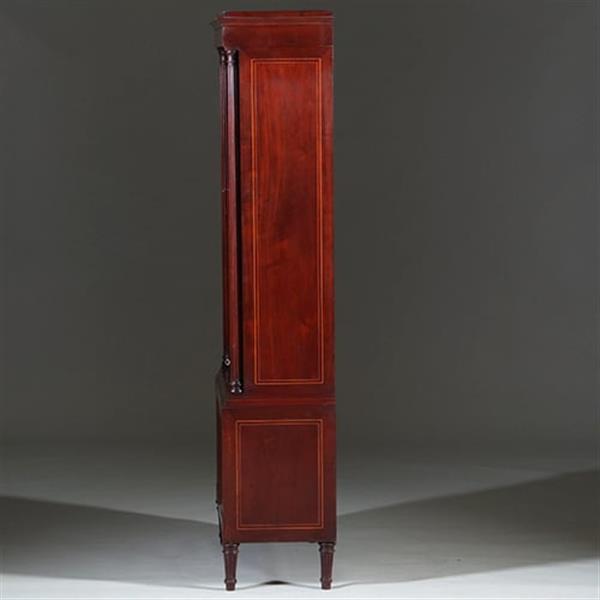 Grote foto franse vitrine met lade en gesloten deurtje prachtig ingelegd verstelbare planken ca. 1875 no.27011 antiek en kunst stoelen en banken