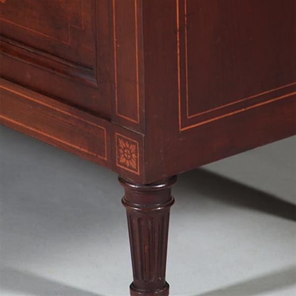 Grote foto franse vitrine met lade en gesloten deurtje prachtig ingelegd verstelbare planken ca. 1875 no.27011 antiek en kunst stoelen en banken