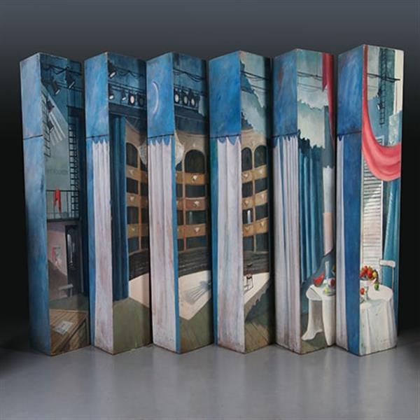 Grote foto rotterdamse geschiedenis reusachtig schilderij periact 6 delen 3 voorstellingen . geschilderd in 1 antiek en kunst overige in antiek gebruiksvoorwerpen