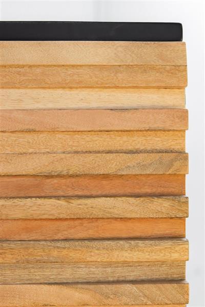 Grote foto wandkast lille 2 deur 2 la 110x45x190 zwart metaal naturel acacia huis en inrichting eettafels