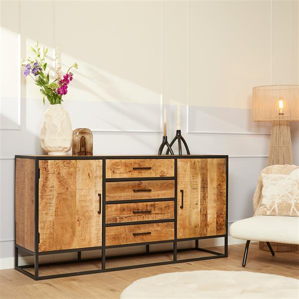 Grote foto dressoir denver mangohout 165 cm huis en inrichting eettafels
