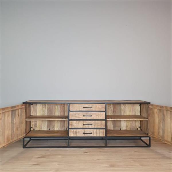 Grote foto dressoir denver mangohout 210 cm huis en inrichting eettafels