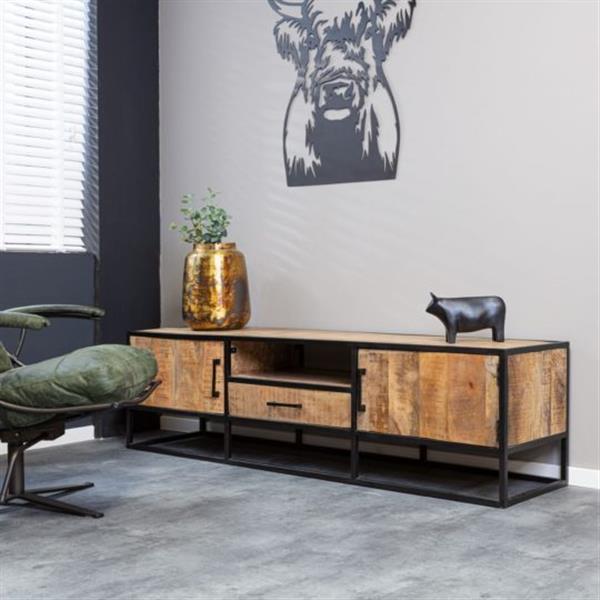 Grote foto tv meubel denver mangohout 180 cm huis en inrichting eettafels