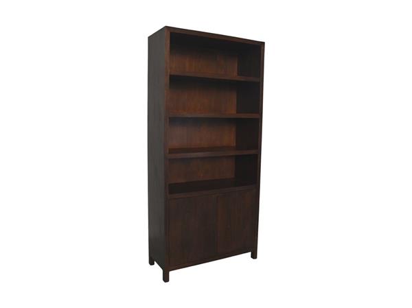 Grote foto wandkast hangu 4 vakken 215 cm teak fineer bruin huis en inrichting eettafels