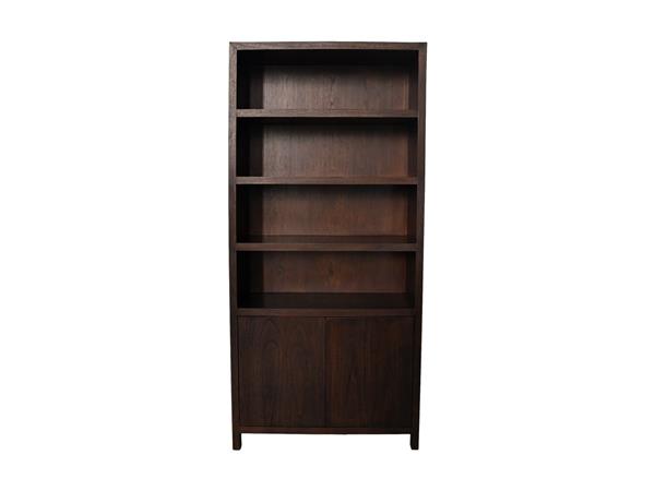 Grote foto wandkast hangu 4 vakken 215 cm teak fineer bruin huis en inrichting eettafels