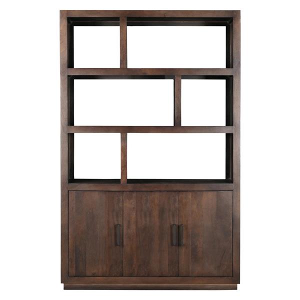 Grote foto vakkenkast jaxx 145x50x230 cm mangohout bruin huis en inrichting eettafels