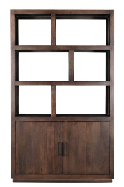 Grote foto vakkenkast jaxx 145x50x230 cm mangohout bruin huis en inrichting eettafels