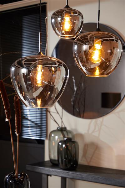 Grote foto hanglamp mayson 40x34 cm smoke glas mat zwart huis en inrichting eettafels