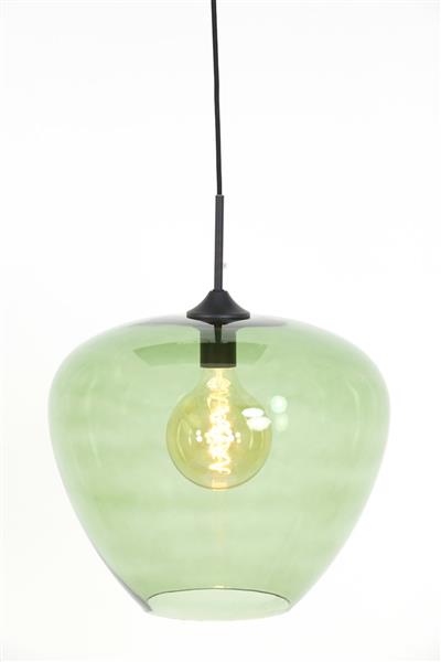 Grote foto hanglamp mayson 40x34 cm glas groen mat zwart huis en inrichting eettafels