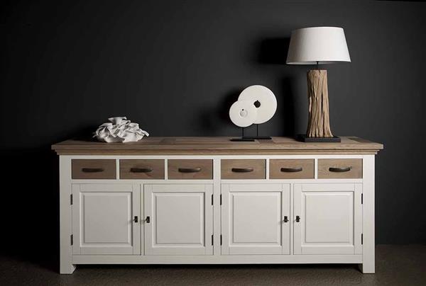 Grote foto dressoir parma rustiek eiken en grenen 220 cm huis en inrichting eettafels