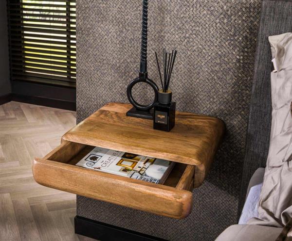 Grote foto nachtkastje sleek massief mango zandkleur huis en inrichting eettafels