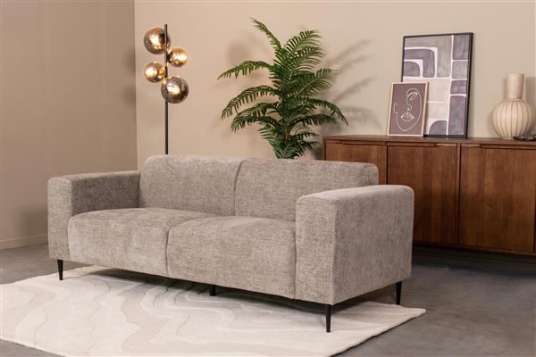 Grote foto bank eden 3 zits 207x87x78 cm naturel elite zwart metaal huis en inrichting eettafels