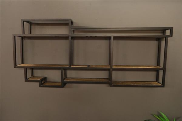 Grote foto wandrek sevilla 160x70x16 cm mangohout metaal actie huis en inrichting eettafels