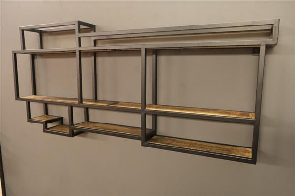 Grote foto wandrek sevilla 160x70x16 cm mangohout metaal actie huis en inrichting eettafels