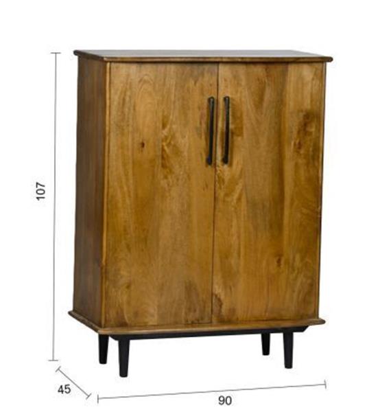 Grote foto opberg wijnkast elias 90x45x108 cm mangohout huis en inrichting eettafels