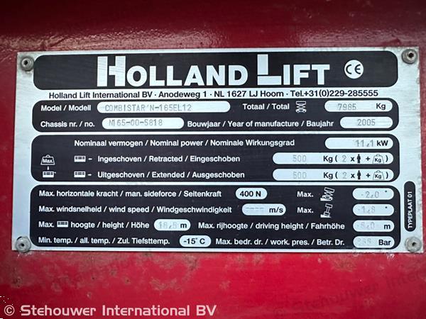 Grote foto holland lift combistar n165 el12 doe het zelf en verbouw hoogwerkers