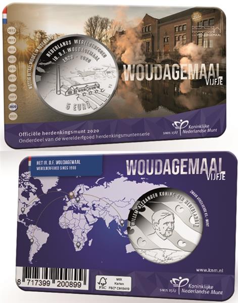 Grote foto nederland 5 euro 2020 woudagemaal coincard unc verzamelen munten overige