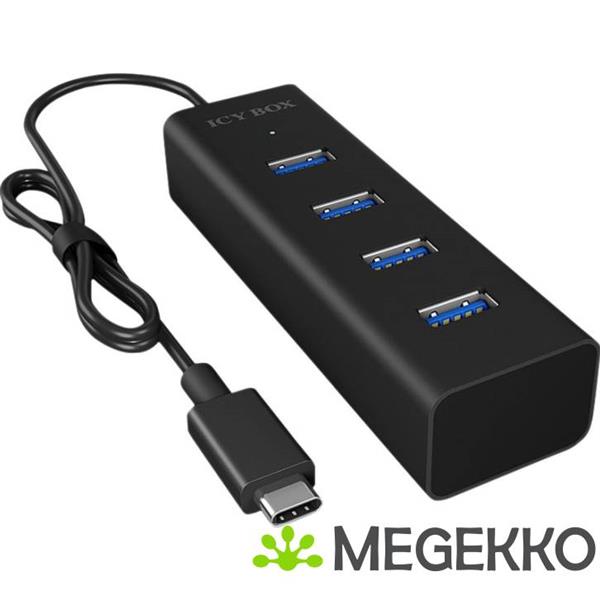 Grote foto icy box 4 poorten hub usb 3.0 zwart ib hub1409 c3 computers en software overige computers en software