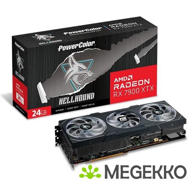 Grote foto powercolor hellhound amd radeon rx 7900 xtx 24gb computers en software videokaarten