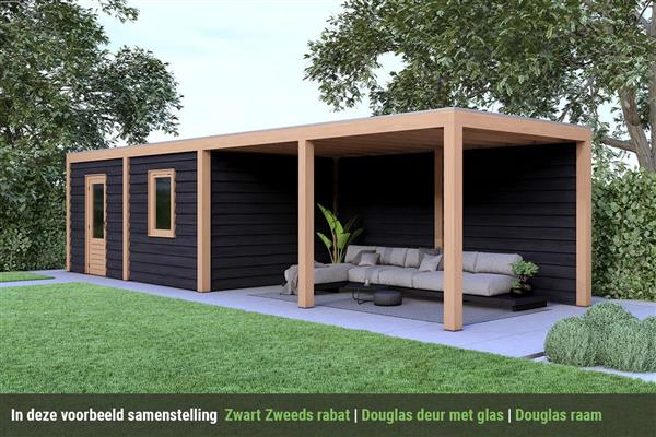Grote foto overkapping base serie 5 douglas 1000 x 300 cm tuin en terras tuinhuisjes en blokhutten