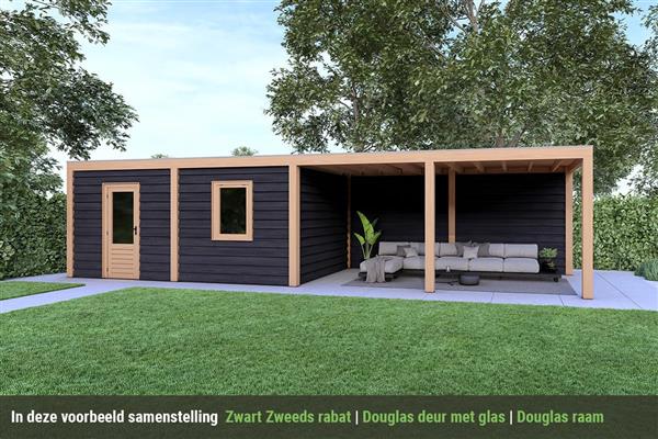 Grote foto overkapping base serie 5 douglas 1000 x 300 cm tuin en terras tuinhuisjes en blokhutten