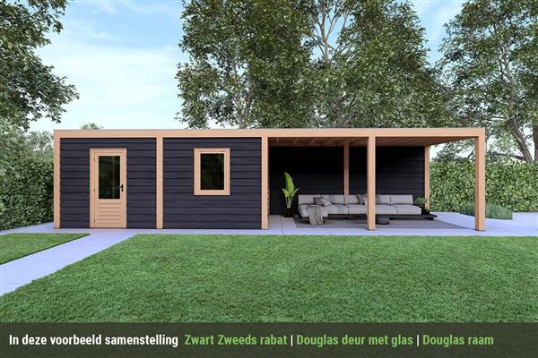 Grote foto overkapping base serie 5 douglas 1000 x 300 cm tuin en terras tuinhuisjes en blokhutten
