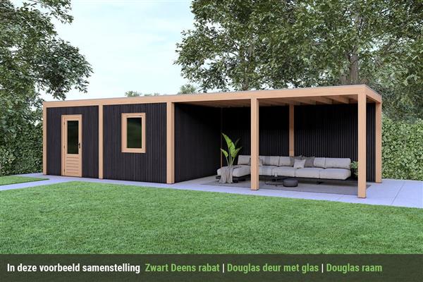 Grote foto overkapping base serie 5 douglas 1000 x 300 cm tuin en terras tuinhuisjes en blokhutten